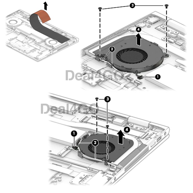 Deal4GO 40W GPU Graphics Cooling Fan L17606-001 Replacement for HP Spectre x360 15-CH 15-CH011DX with i7-8550U - Image 3